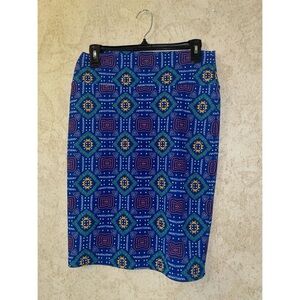 LuLaRoe Blue Patterned Women's Skirt